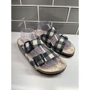 BIRKENSTOCK Arizona‎ Rivet Shearling  Sandals Plaid Fall Winter Size 9